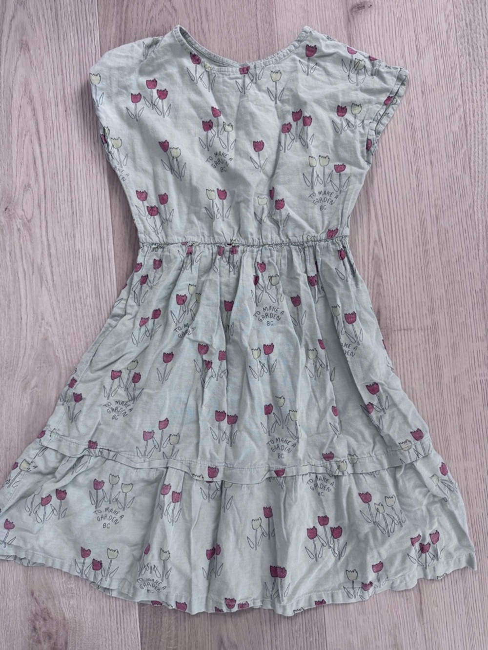 Bobo Chooses Girls' Light Green Tulip Print Dress
